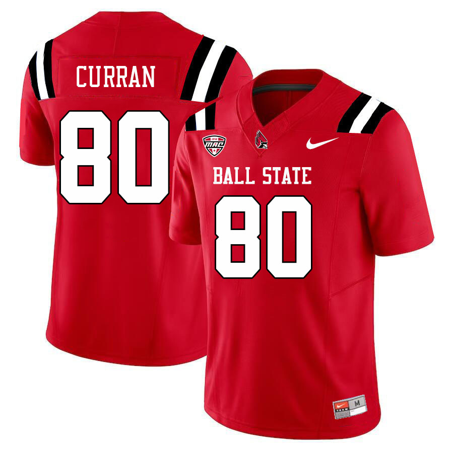 Ball State Cardinals #80 Ty Curran College Football Jerseys Stitched-Cardinal